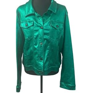 Metallic Emerald Green Women's Lightweight Jacket